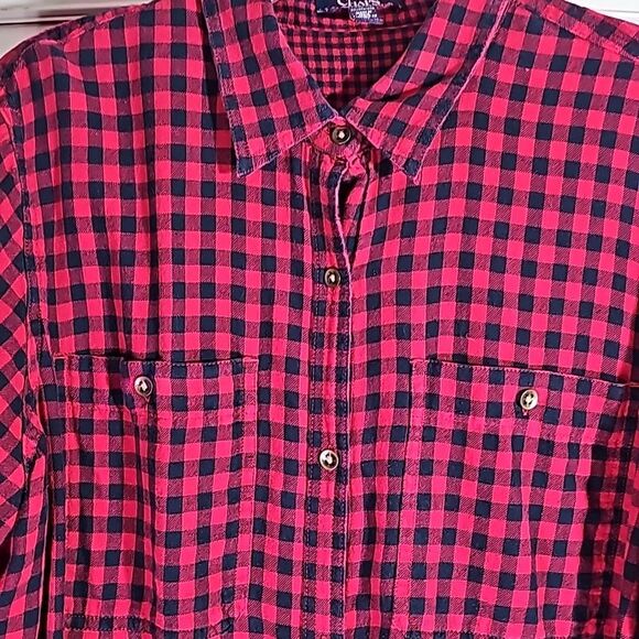 Men's Shirt by Chaps Button Front Red Black Size XXL - Picture 4 of 6